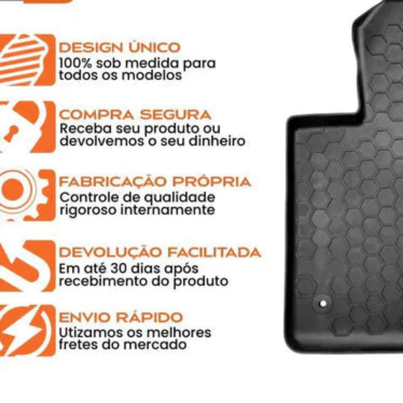 TAPETE BANDEJA 3D PREMIUM 5 PEÇAS INCLUSO PORTA MALAS